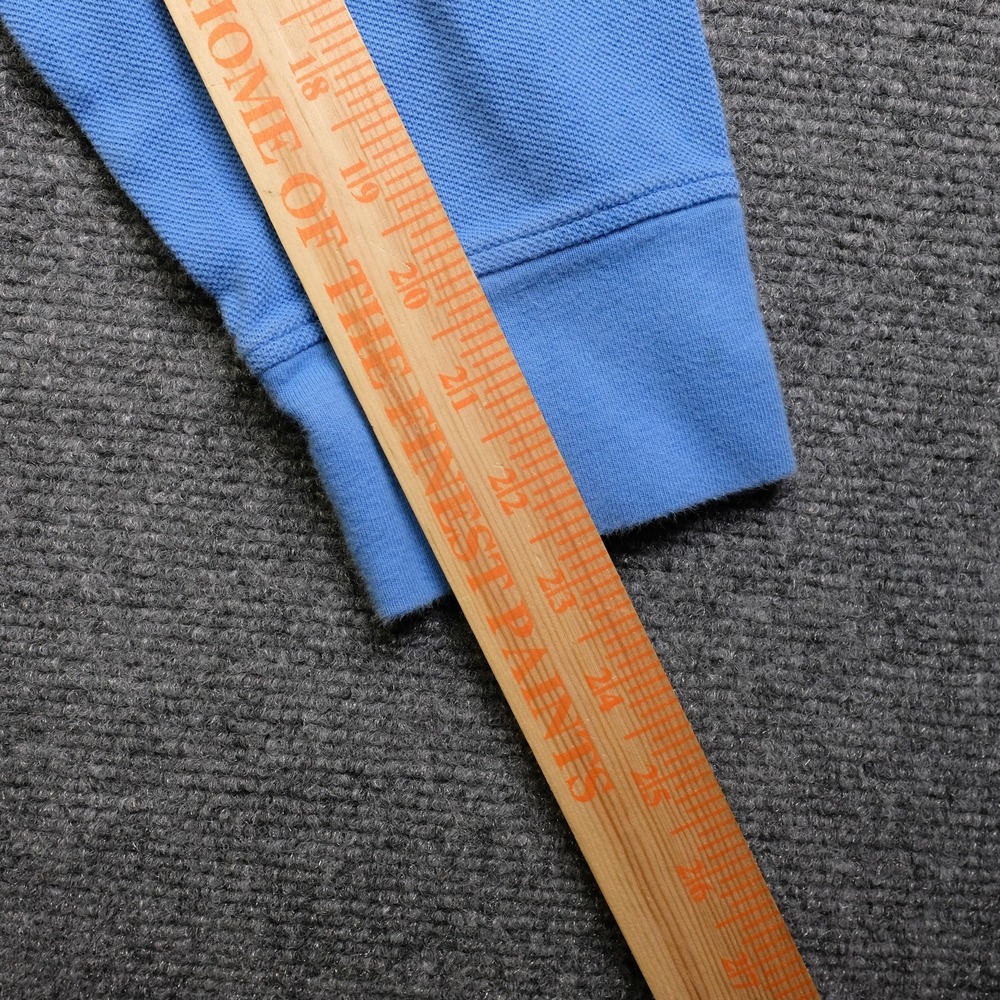 Vintage J Crew Rugby Polo Shirt Mens L Blue Long Sleeve Cotton Oarsman Casual - Picture 8 of 10